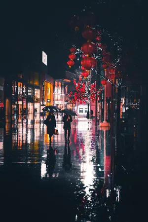 walking in the rain